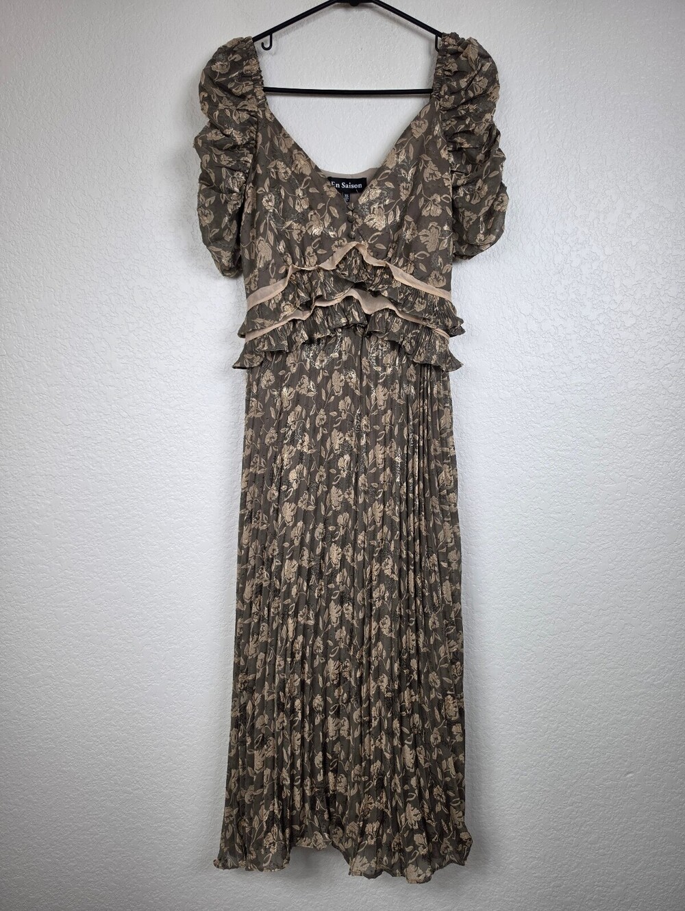 NWT Anthropologie En Saison Floral Ruffle Maxi Dress XS